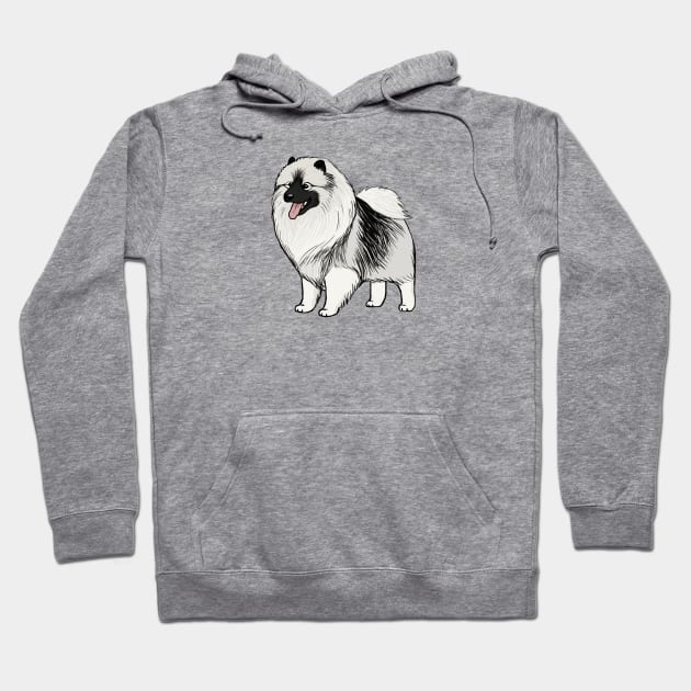 Keeshond Cartoon Dog Hoodie by Coffee Squirrel